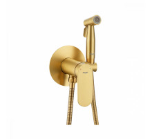 Смеситель Raglo R10.52.03 с гигиеническим душем встраиваемый , сатин золотой