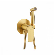 Смеситель Raglo R10.52.03 с гигиеническим душем встраиваемый , сатин золотой