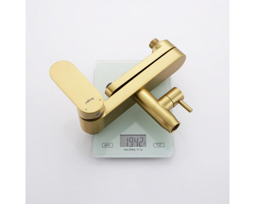 Душевая система Raglo R10.24.03 для ванны и душа излив поворотный 15 см, сатин золотой