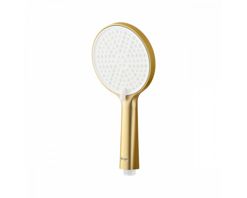 Лейка душевая Raglo R450.50.03 3-х режимная круглая пластик/силикон, Сатин золотой