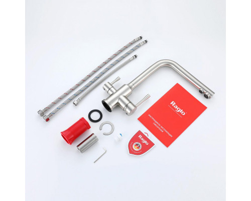 Смеситель Raglo R81.61.05 для кухни с подключением к фильтру излив поворотный, сатин