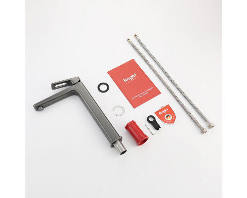 Смеситель Raglo R51.15.09 для раковины высокий монолитный, графит