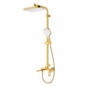 Душевая система Raglo R51.24.03 для ванны и душа излив поворотный 15 см, сатин золотой