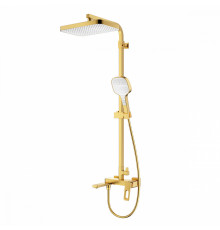 Душевая система Raglo R51.24.03 для ванны и душа излив поворотный 15 см, сатин золотой