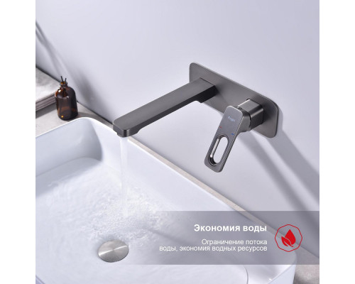 Смеситель Raglo R51.11.09 для раковины встраиваемый монолитный, графит