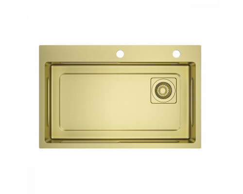 Кухонная мойка Raglo R702.7246.03 из нержавеющей стали в базу от 80см, сатин золотой