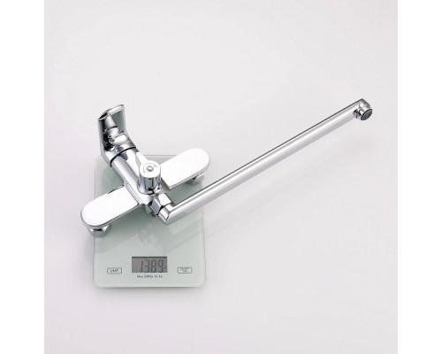 Смеситель Raglo R03.22 для ванны и душа универсальный поворотный излив 30 см, хром