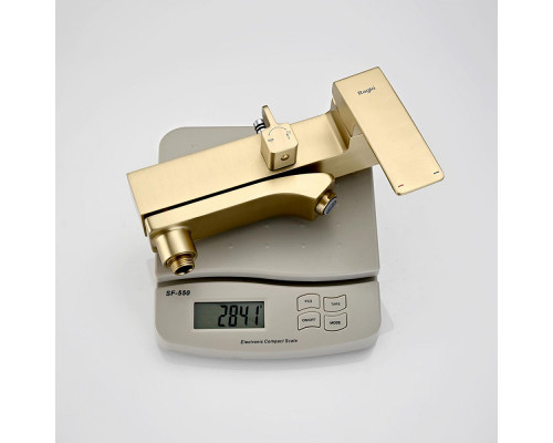 Душевая система Raglo R01.24.03 для ванны и душа излив поворотный 20 см, сатин золотой