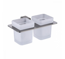 Стакан для зубных щеток с держателем Raglo R301.08.09 двойной,графит