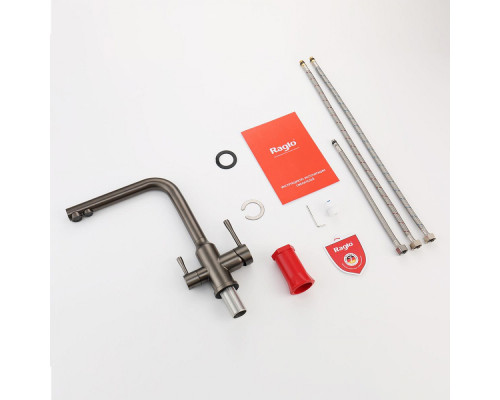 Смеситель Raglo R81.61.09 для кухни с подключением к фильтру излив поворотный, графит