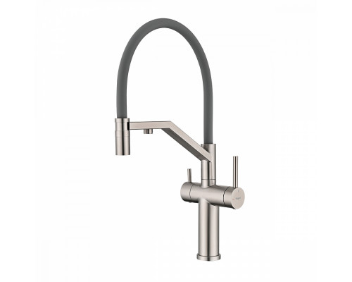 Смеситель Raglo R20.62.05 для кухни с подключением к фильтру съёмный гибкий излив с магнитным фиксатором, сатин