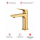 Смеситель Raglo R07.10.03 для раковины монолитный, сатин золотой