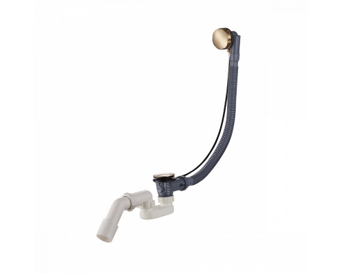 Слив-перелив для ванны Raglo R600.30.03 полуавтоматический (с тросиком), латунь/пластик, сатин золотой