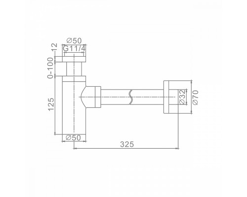 Сифон для раковины Raglo R600.20.33 бутылочный, латунь, матовая медь