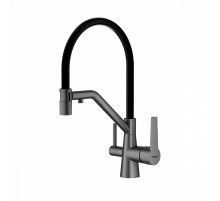 Смеситель Raglo R80.62.09 для кухни с подключением к фильтру съёмный гибкий излив с магнитным фиксатором, графит