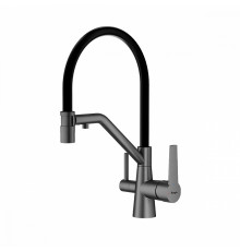 Смеситель Raglo R80.62.09 для кухни с подключением к фильтру съёмный гибкий излив с магнитным фиксатором, графит