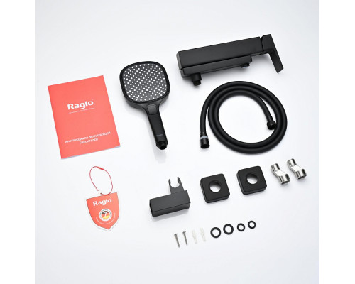 Смеситель Raglo R30.30.06 для ванны и душа настенный излив поворотный 15 см, черный