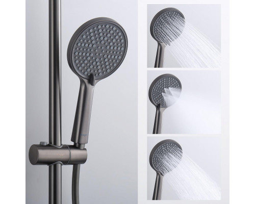 Душевая система Raglo R20.26.09 для ванны и душа с термостатом излив поворотный 15 см, графит