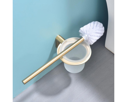 Ёршик для унитаза Raglo R300.10.03 с держателем,сатин золотой