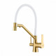 Смеситель Raglo R80.62.03 для кухни с подключением к фильтру съёмный гибкий излив с магнитным фиксатором, сатин золотой