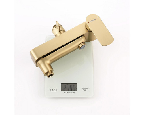 Душевая система Raglo R03.24.03 для ванны и душа излив поворотный 15 см, сатин золотой