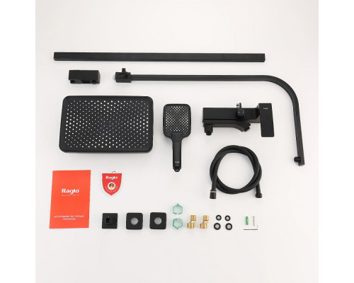 Душевая система Raglo R01.24.06 для ванны и душа излив поворотный 20 см, черный