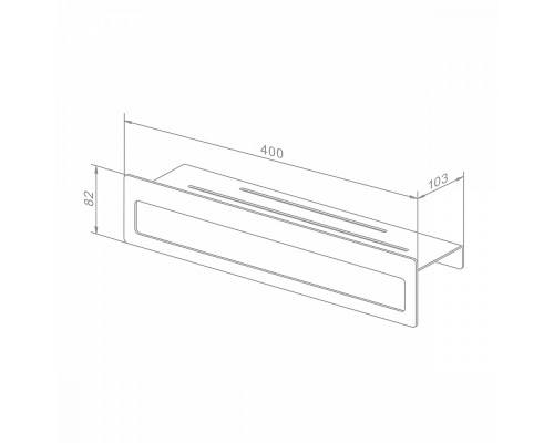 Полка для ванны и душа Raglo R340.04.09 прямая с держателем для полотенца 400 мм,графит