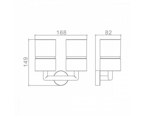 Стакан для зубных щеток с держателем Raglo R320.08.33 двойной,матовая медь