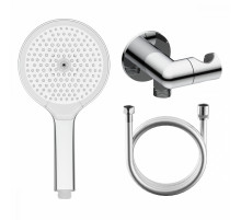 Комплект с лейкой Raglo R476.42 для душа душевая лейка 3 режима, шланг 1,5м, держатель лейки с подключением шланга латунь, хром