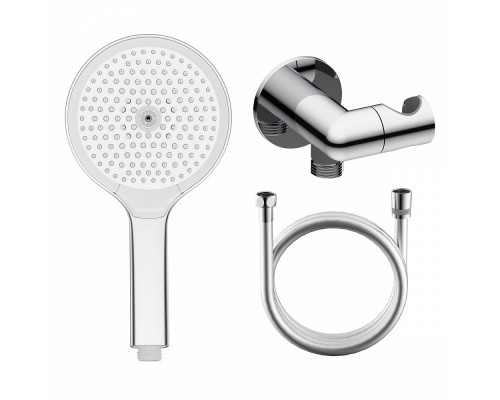 Комплект с лейкой Raglo R476.42 для душа душевая лейка 3 режима, шланг 1,5м, держатель лейки с подключением шланга латунь, хром