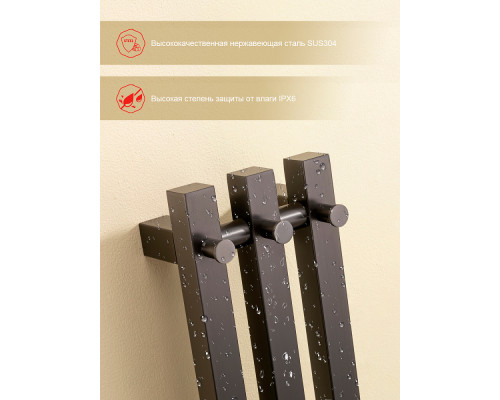 Полотенцесушитель электрический RAGLO R350.17.09 настенный сенсорный узкий с терморегулятором , графит