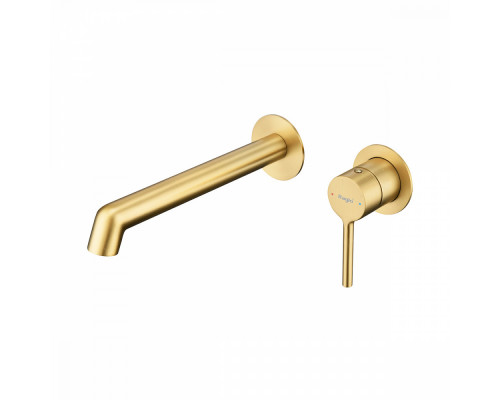 Смеситель Raglo R20.11.03 для раковины встраиваемый монолитный, сатин золотой