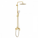 Душевая система Raglo R10.24.03 для ванны и душа излив поворотный 15 см, сатин золотой