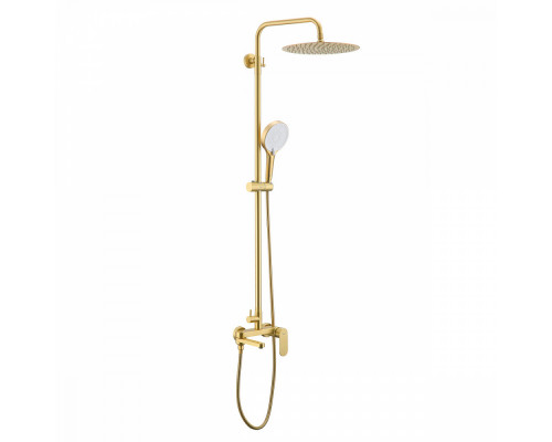 Душевая система Raglo R10.24.03 для ванны и душа излив поворотный 15 см, сатин золотой