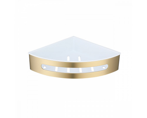 Полка для ванны и душа Raglo R340.01.03 угловая с крючками,сатин золотой