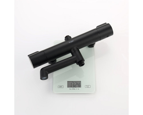 Душевая система Raglo R20.26.06 для ванны и душа с термостатом излив поворотный 15 см, черный