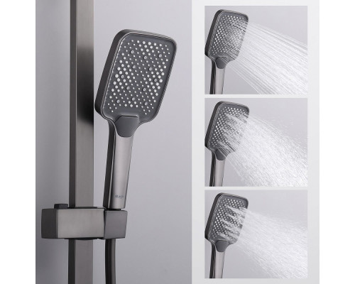 Душевая система Raglo R01.24.09 для ванны и душа излив поворотный 20 см, графит