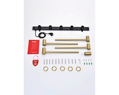 Полотенцесушитель электрический RAGLO R350.52.03 встраиваемый сенсорный с терморегулятором , сатин золотой