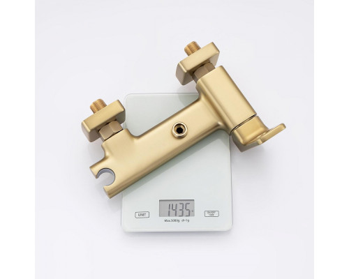 Смеситель Raglo R51.51.03 с гигиеническим душем настенный , сатин золотой