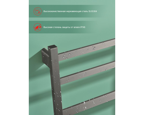 Полотенцесушитель электрический RAGLO R350.02.09 настенный сенсорный с терморегулятором , графит