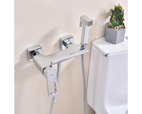 Смеситель Raglo R51.51 с гигиеническим душем настенный , хром