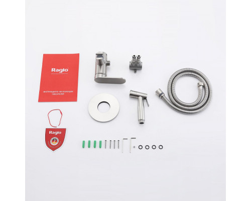 Смеситель Raglo R10.52.05 с гигиеническим душем встраиваемый , сатин