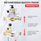 Полка для ванны и душа Raglo R340.01.03 угловая с крючками,сатин золотой
