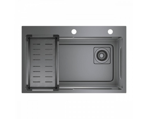 Кухонная мойка Raglo R702.7246 из нержавеющей стали в базу от 80см, графит