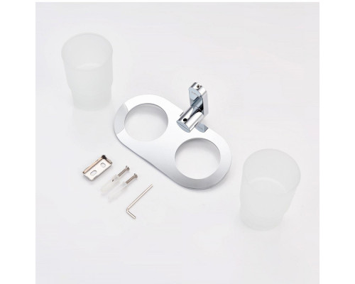 Стакан для зубных щеток с держателем Raglo R300.08 двойной,хром