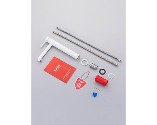 Смеситель Raglo R20.15.08 для раковины высокий монолитный, белый