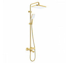 Душевая система Raglo R01.26.03 для ванны и душа с термостатом излив поворотный 15 см, сатин золотой