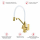 Смеситель Raglo R85.62.03 для кухни с подключением к фильтру съёмный гибкий излив с магнитным фиксатором, сатин золотой