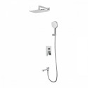 Душевая система Raglo R30.27 для ванны и душа встраиваемая на 3 режима излив поворотный 20 см, хром