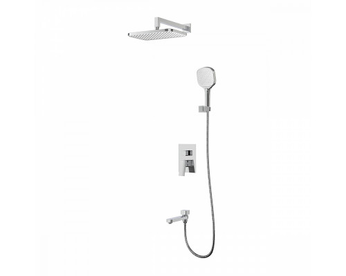 Душевая система Raglo R30.27 для ванны и душа встраиваемая на 3 режима излив поворотный 20 см, хром